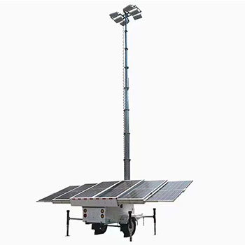 Mobile LED Light Tower Telescopic Mast Solar Light Tower Portable Lighting Tower